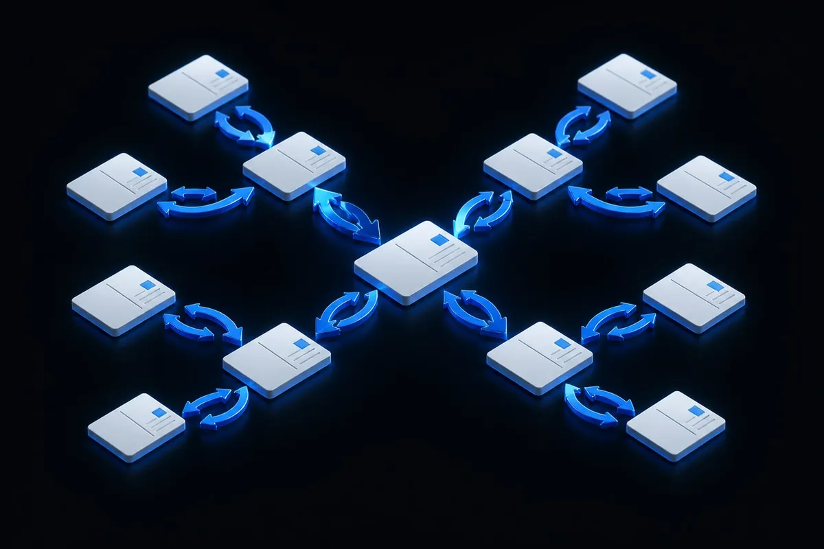 A 3D smartphone showing an X post with a glowing green repost arrow looping around it and copies of the post fanning out